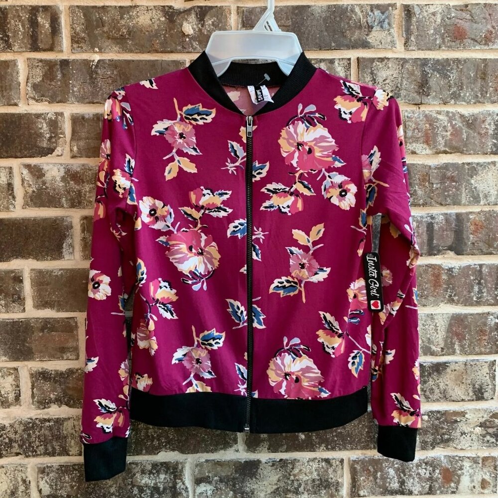 Insta Girl Full Zip Top Jacket Raspberry - Picture 2 of 9